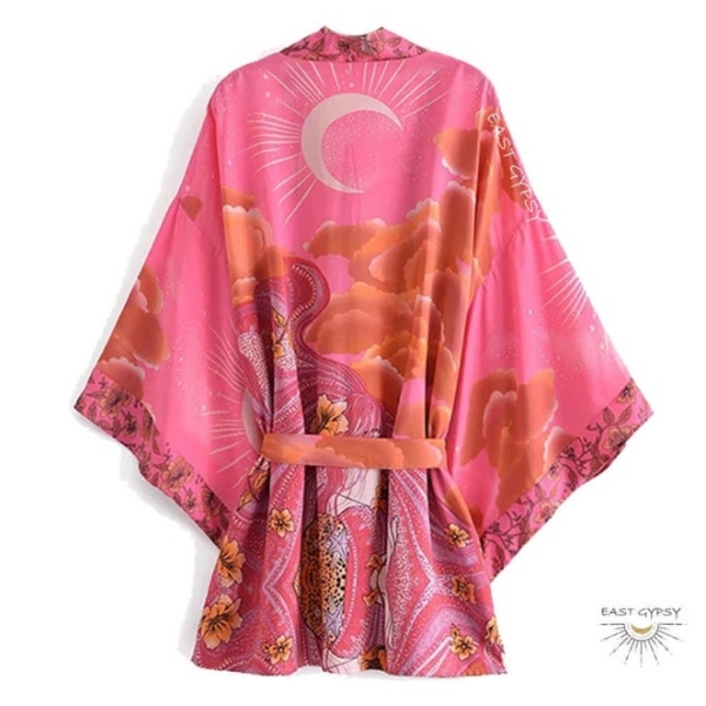 Under The Pink Gypsy Moon Kimono Cardigan